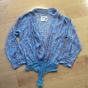 Free People Anthropologie butterfly body suit blouse NEW WITH TAGS